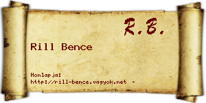 Rill Bence névjegykártya
